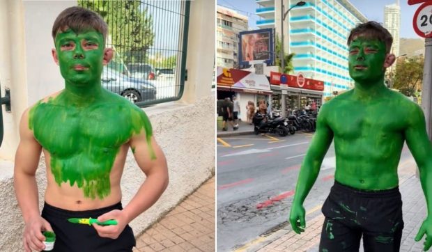 Un britanic a rămas cu pielea verde după ce s-a costumat în Hulk. Vopseaua nu s-a îndepărtat nici după șase băi: „E nebun de tot!”