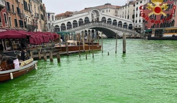 Greta Thunberg a fost interzisă în Veneția după ce a vopsit în verde neon Canal Grande.