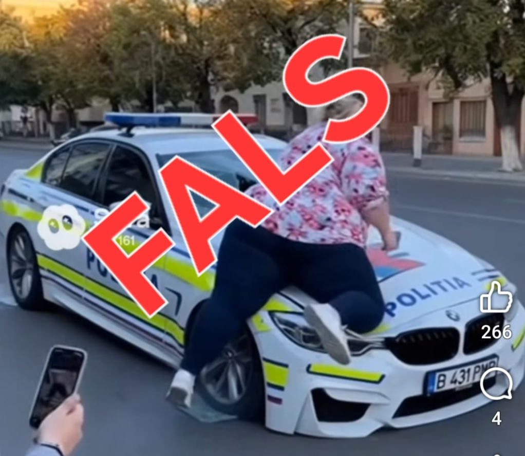 Informații false răspândite despre o femeie care distruge un BMW de la Poliție, clarificate de MAI. „Acțiunile au scopul de a incita cetățenii”