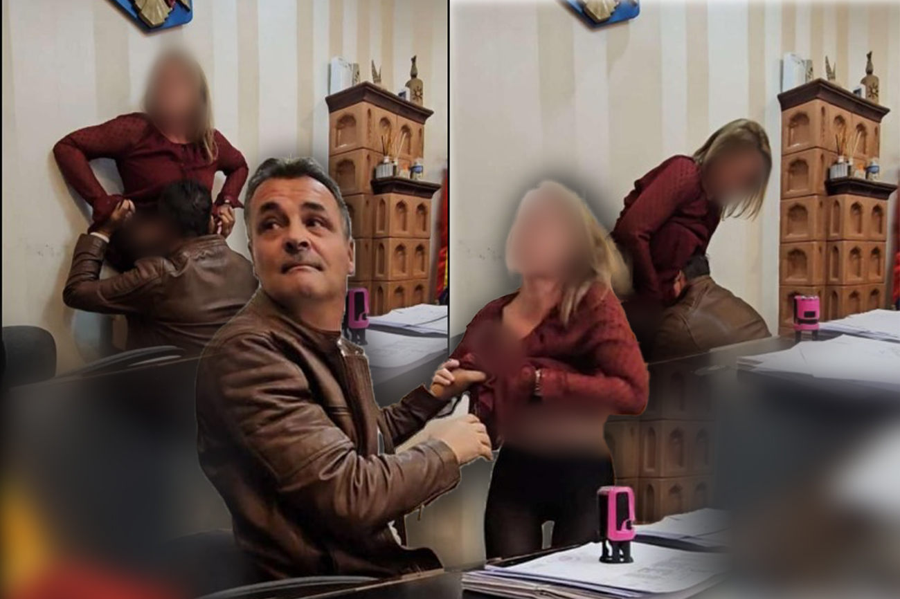 Primarul acuzat de agresiune sexuală și viol după publicarea unor imagini din biroul său, plasat în arest la domiciliu