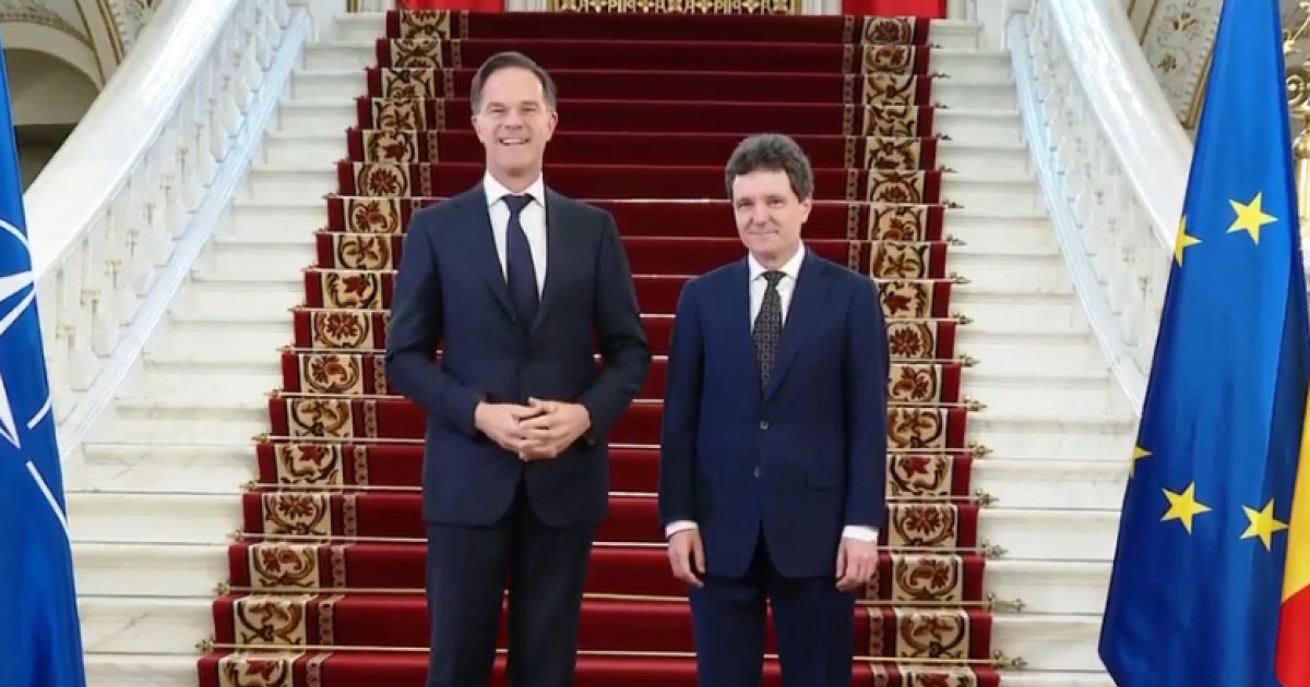 Șeful NATO a sosit în România. Mark Rutte a fost întâmpinat de Nicușor Dan la Palatul Cotroceni.