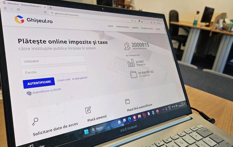 Ghiseul.ro nu este funcțional pentru a doua zi consecutiv. Mesajul afișat pe platformă pentru plata taxelor: „Vă rugăm reveniți!”