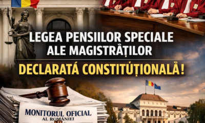 Știri de ultimă oră | CCR a hotărât: Legea pensiilor speciale pentru magistrați este constituțională. Proiectul va fi trimis pentru promulgare.