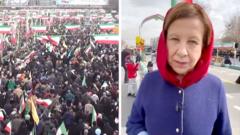 BBC în Teheran observă ‘răspunsul politic’ al guvernului la protestele masive.