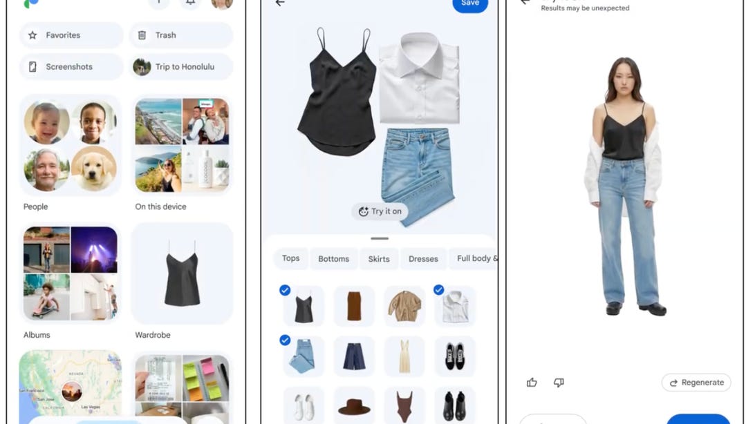 Noua unealtă AI de la Google Photos te va ajuta să te vezi purtând toate hainele tale.