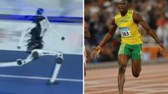 Asistați la momentul în care un robot umanoid bate recordul lui Usain Bolt la 100 de metri.