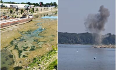 O stâncă, aruncată în aer pentru devierea Dunării: „Operațiunea se reia mâine. Vom crește treptat încărcătura cu explozibil”, anunță Armata.